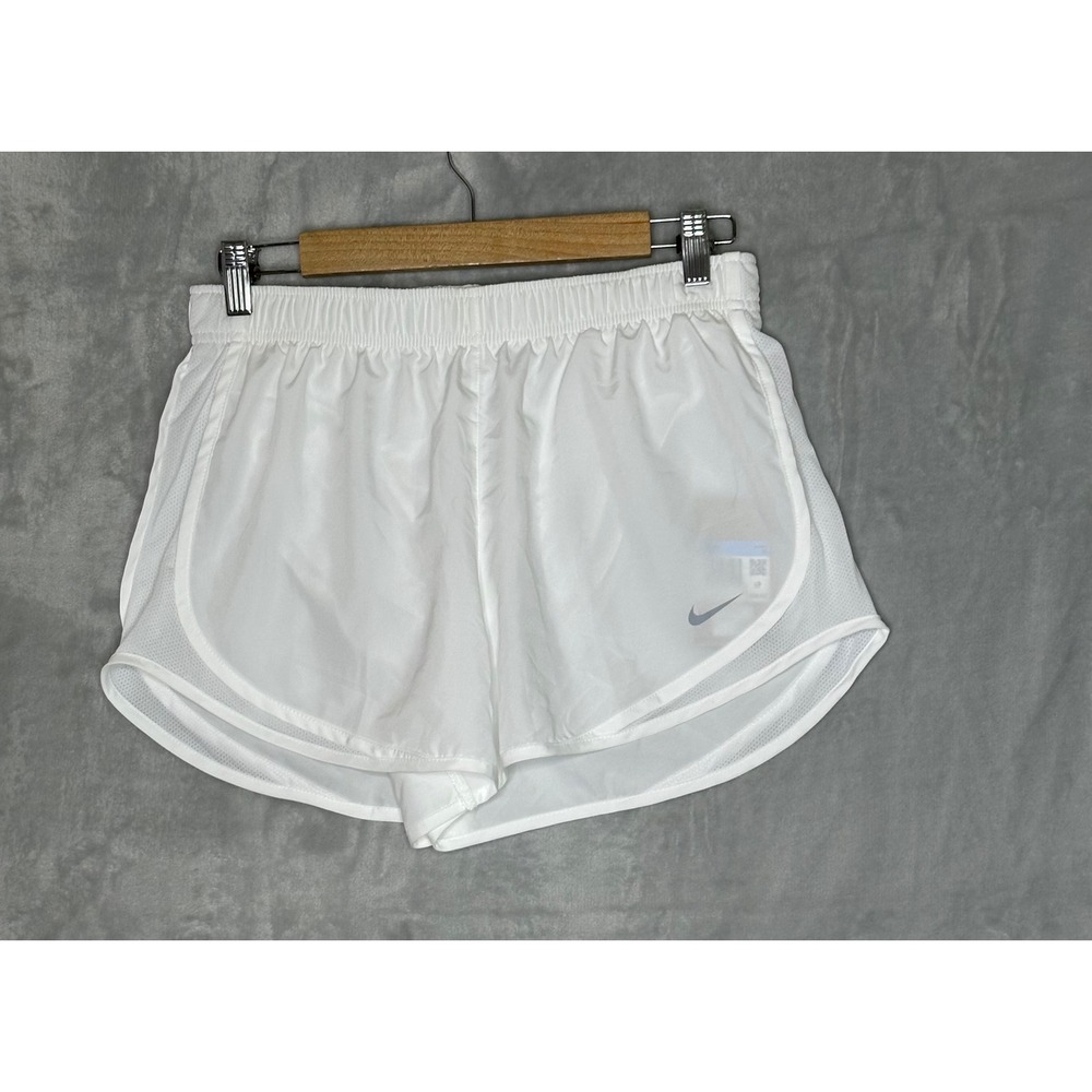 NWT Nike Dri-FIT Womens Running Shorts White Mesh Athletic Gym Shorts Medium